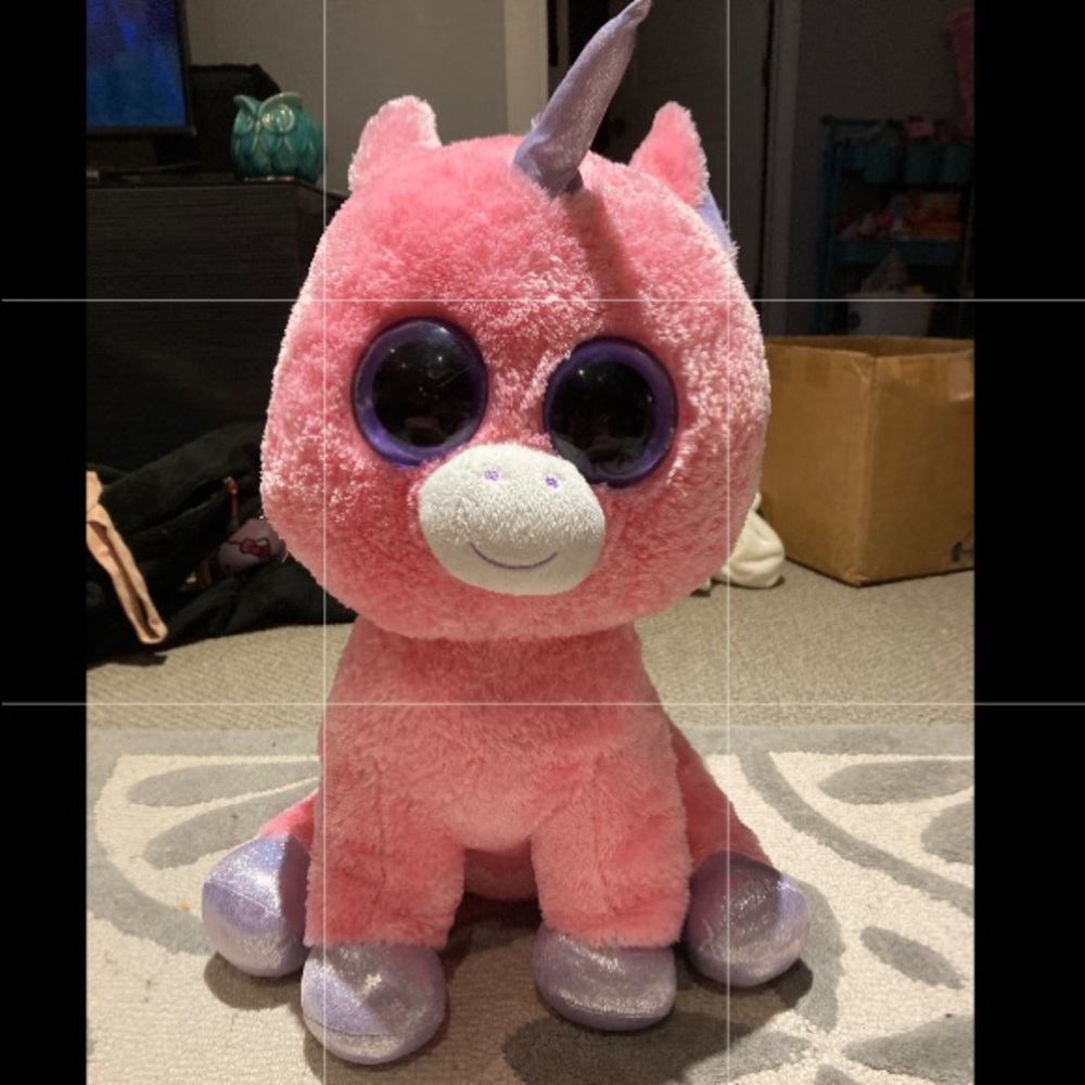 RARE TY giant pink unicorn beanie boo